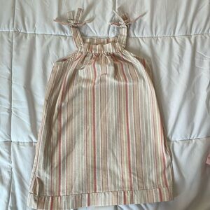 Copper Key girls striped dress with faux tie shoulder straps